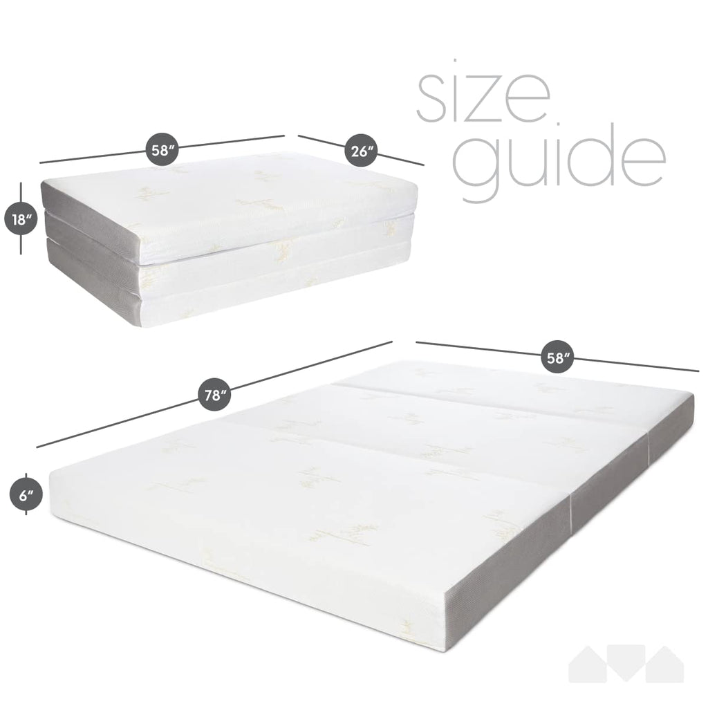 Queen Size 6 inch Memory Foam Trifold Mattress D720392