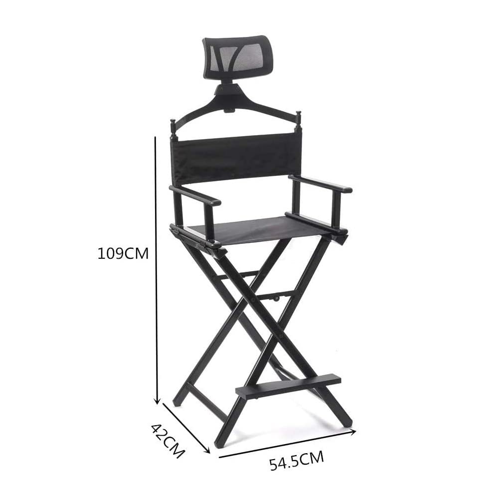 Portable Foldable Aluminum Director's Chair with Headrest M107349