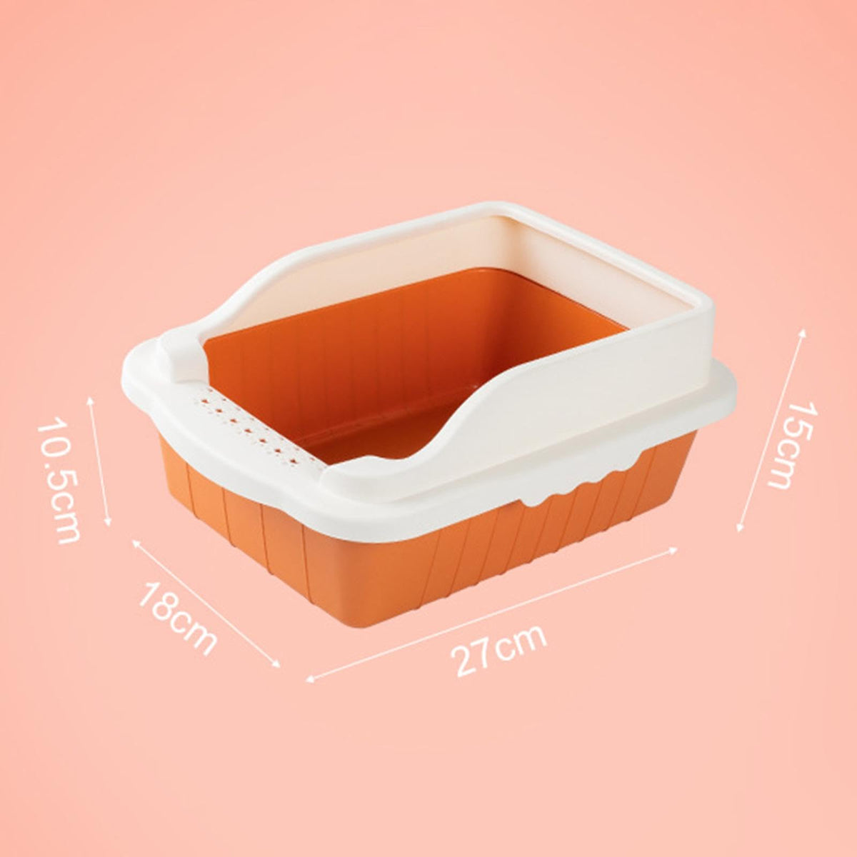 Orange Cat Litter Box with Sifting Spoon A96825