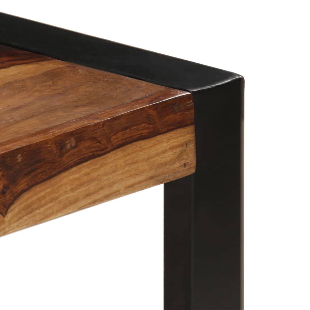 Brown Rectangular Sheesham Wood Coffee Table with Steel Legs Z862