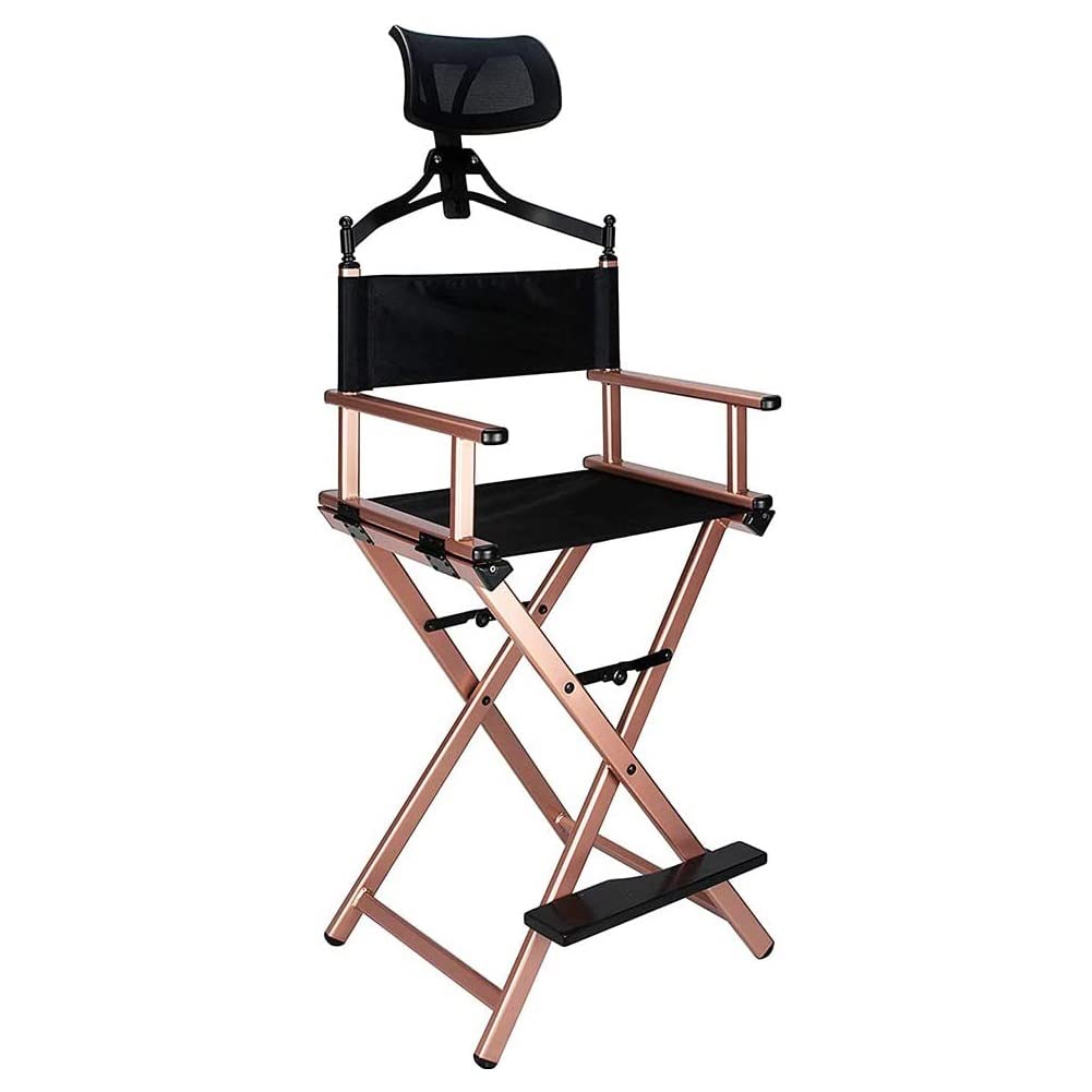 Portable Foldable Aluminum Director's Chair with Headrest M107349
