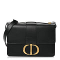 Box Calfskin 30 Montaigne Flap Bag Black
