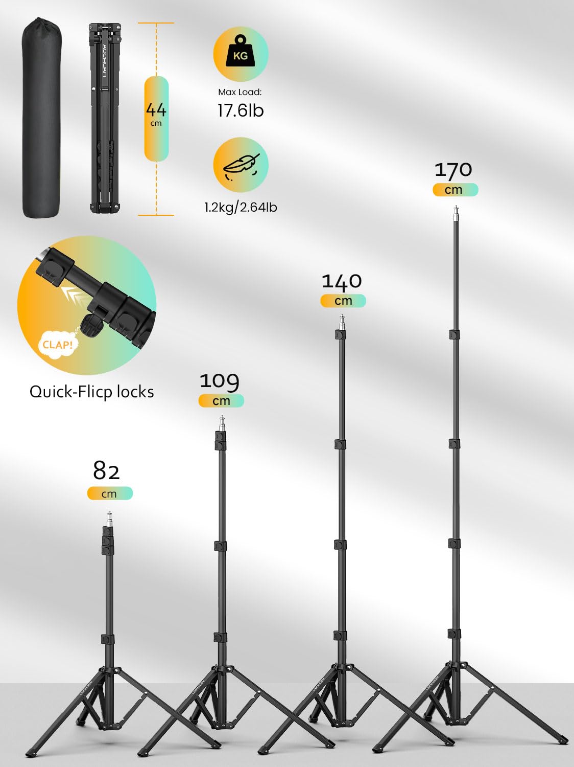 1.7M Aluminum Alloy Camera Tripod V45367