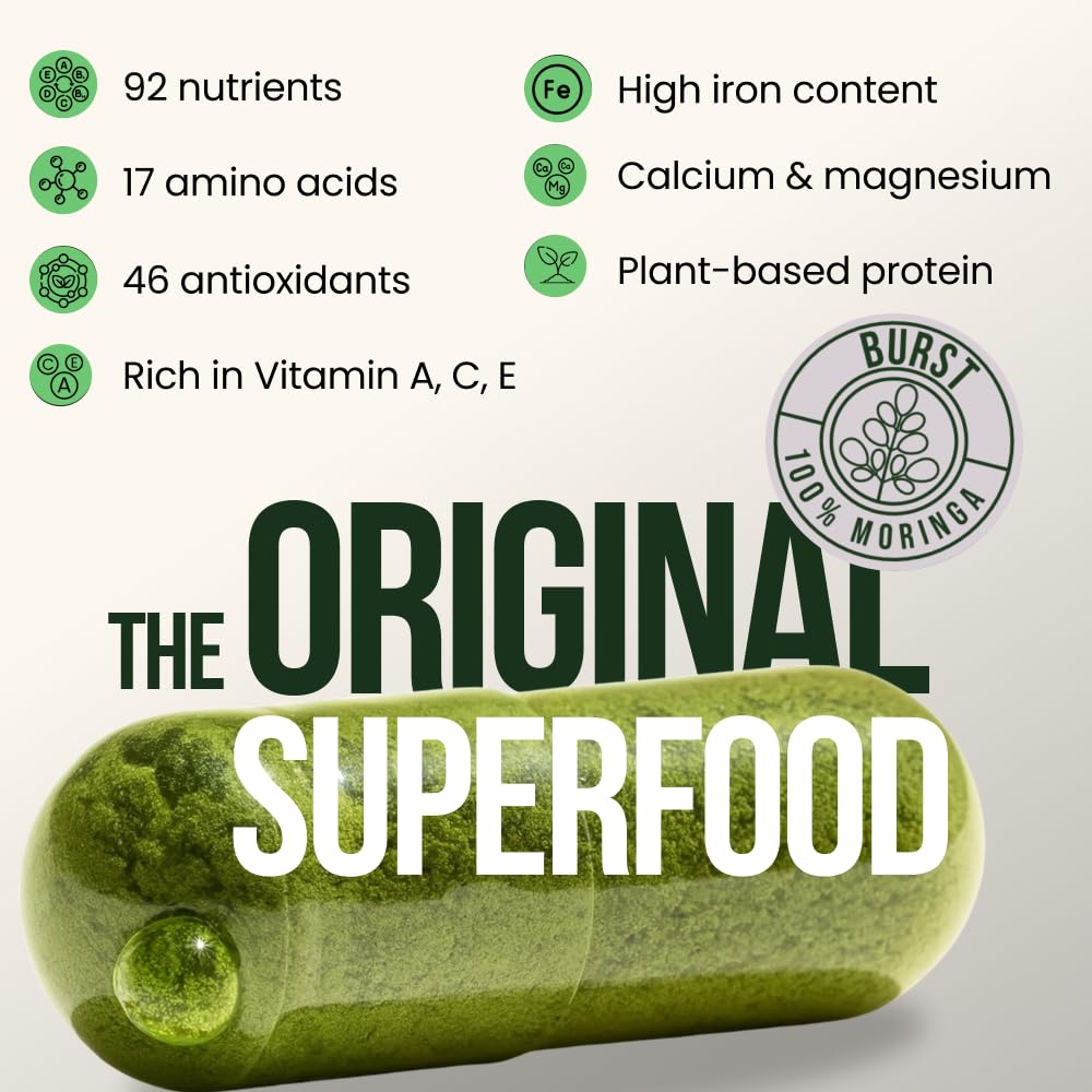 Organic Moringa Leaf Capsules 120 Ct Y495