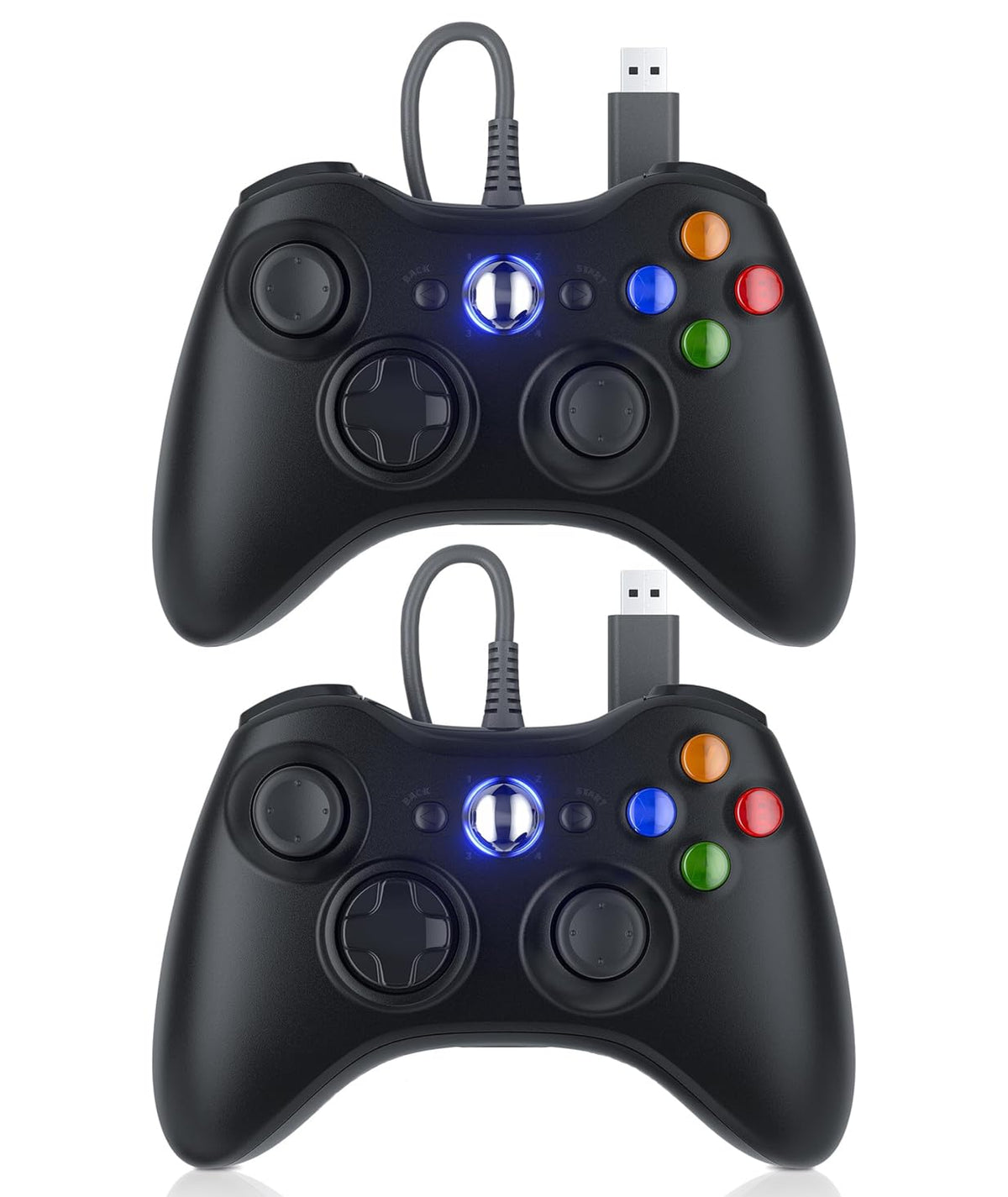 10ft Wired Controller with Upgraded Joystick, Double Shock, 2.5mm Audio Jack - 2 Pack B519