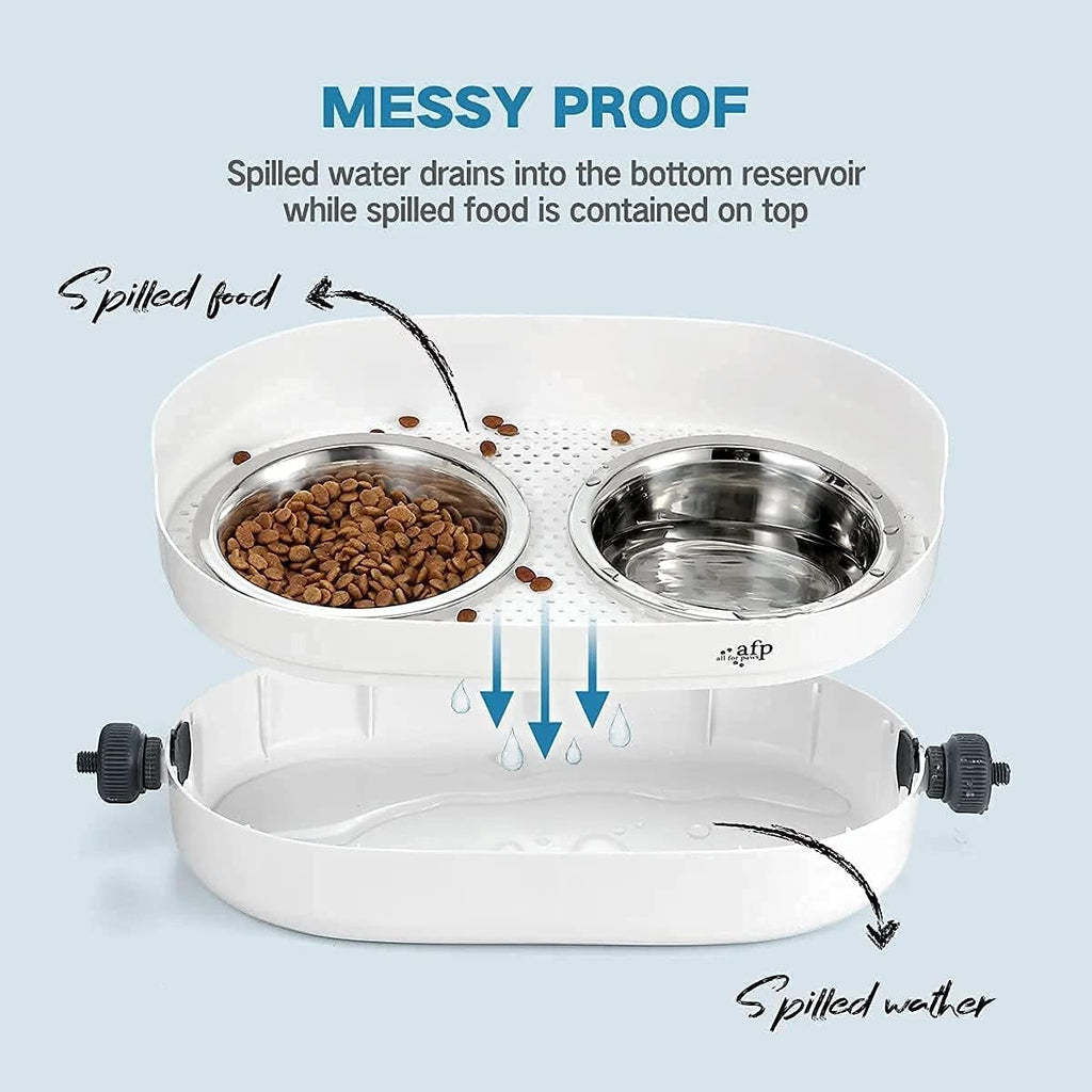 Height Adjustable Stainless Steel Cat Dog Bowls T32066