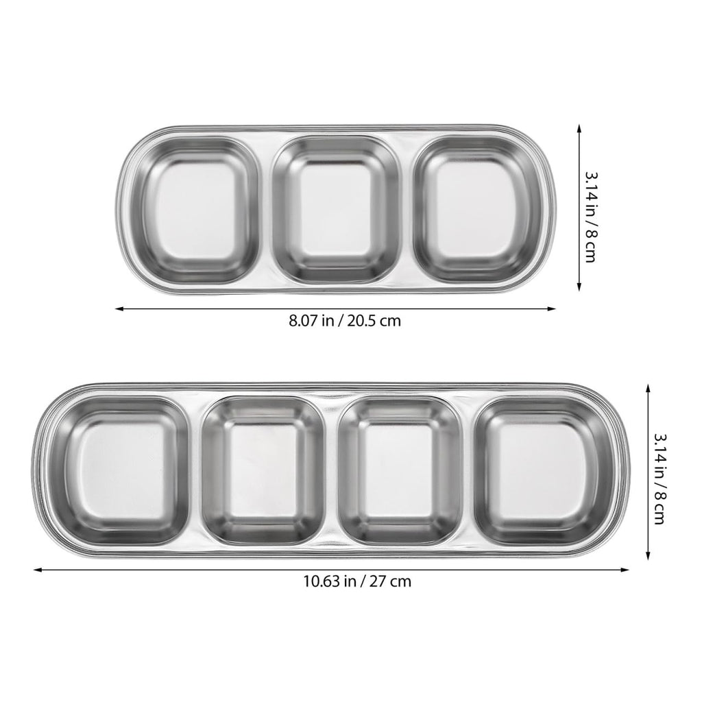 Stainless Multi-Grid Divided Feeding Tray 2 Pack F41835