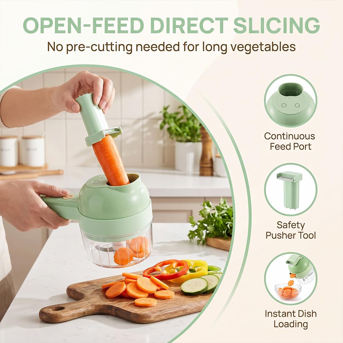 4 in 1 Handheld Electric Vegetable Cutter G860
