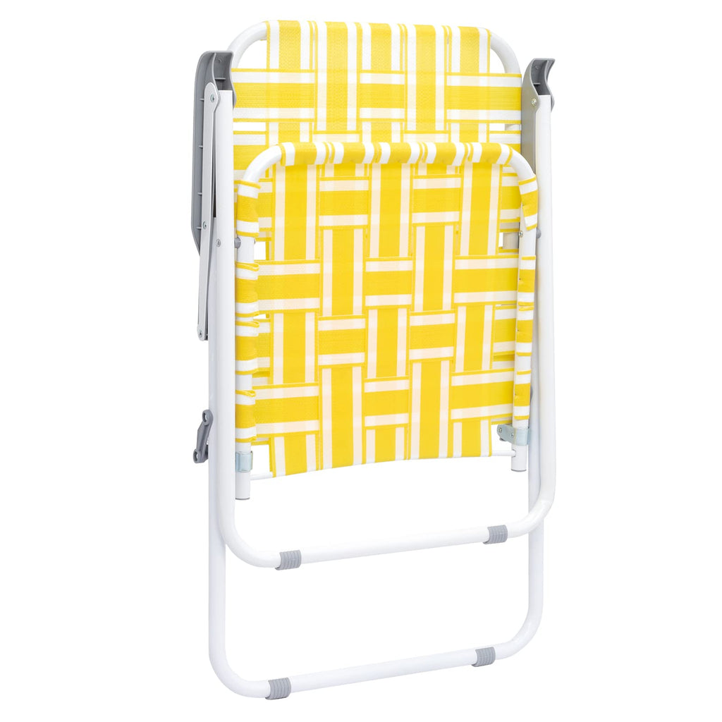 Folding Webbed Camping Chair Set of 2 Yellow L513391