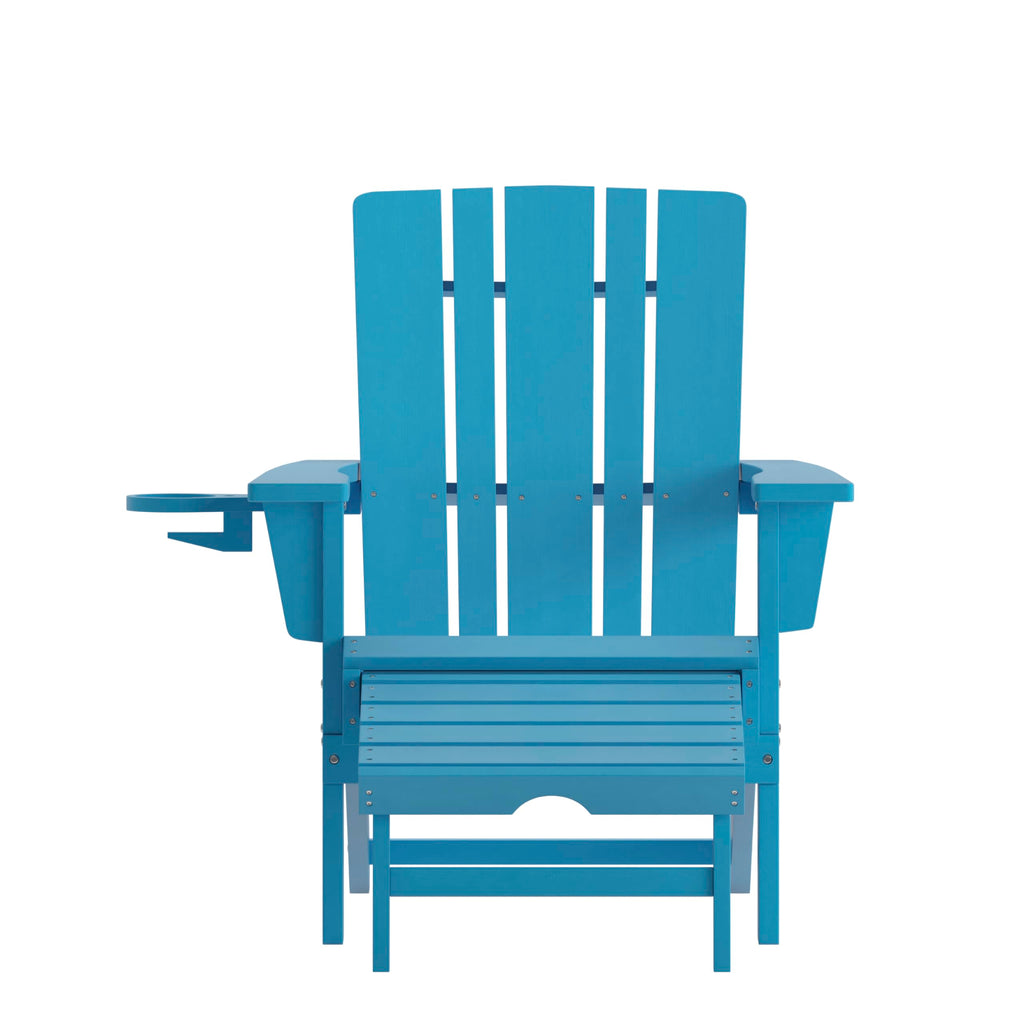 Blue Adirondack Lounge Chair with Ottoman E40192