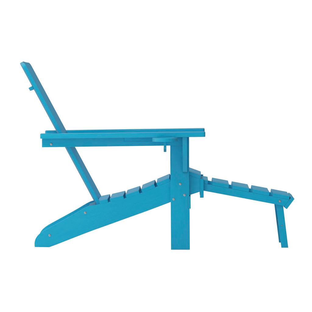 Blue Adirondack Lounge Chair with Ottoman E40192