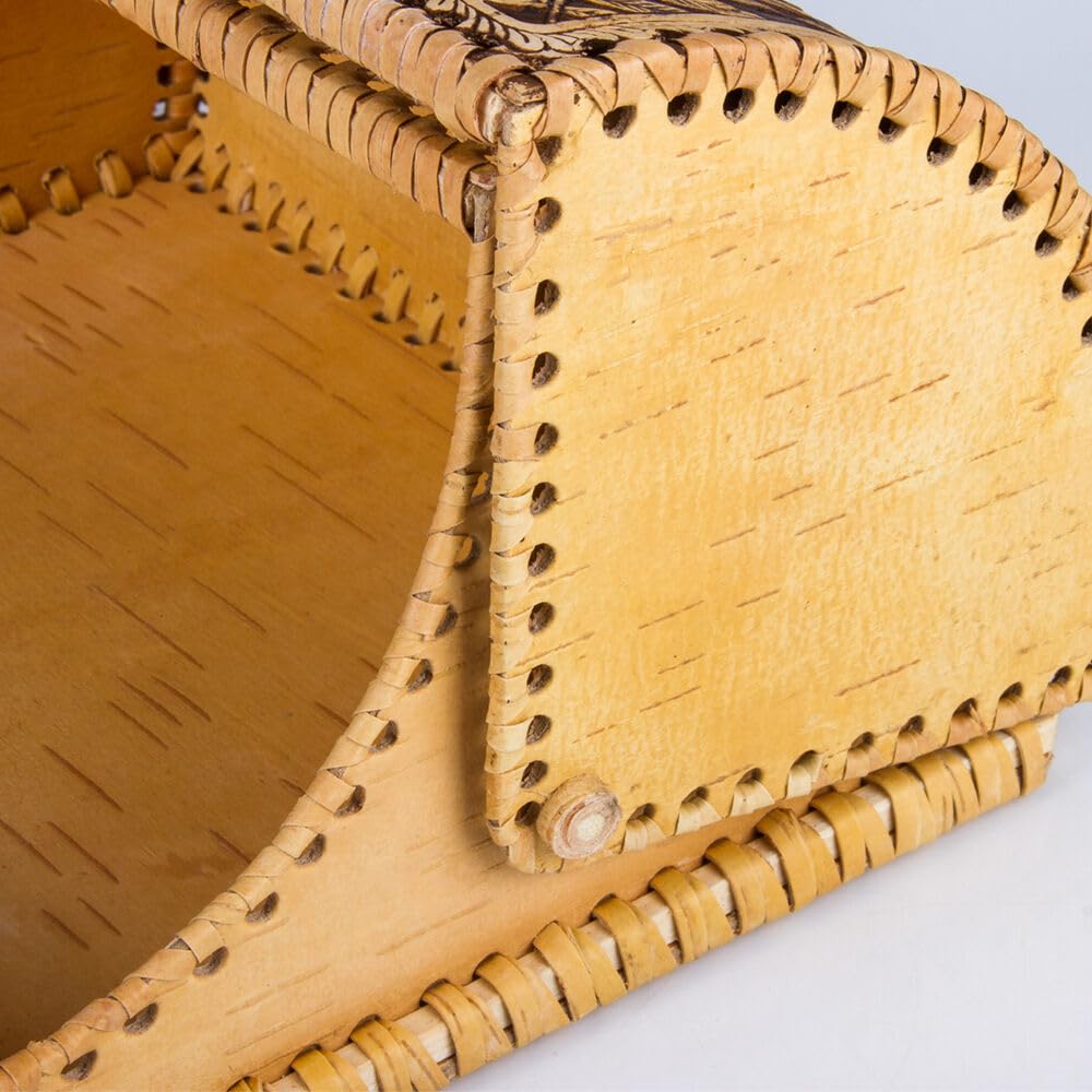 Birds Pattern Birch Bark Bread Box T67125