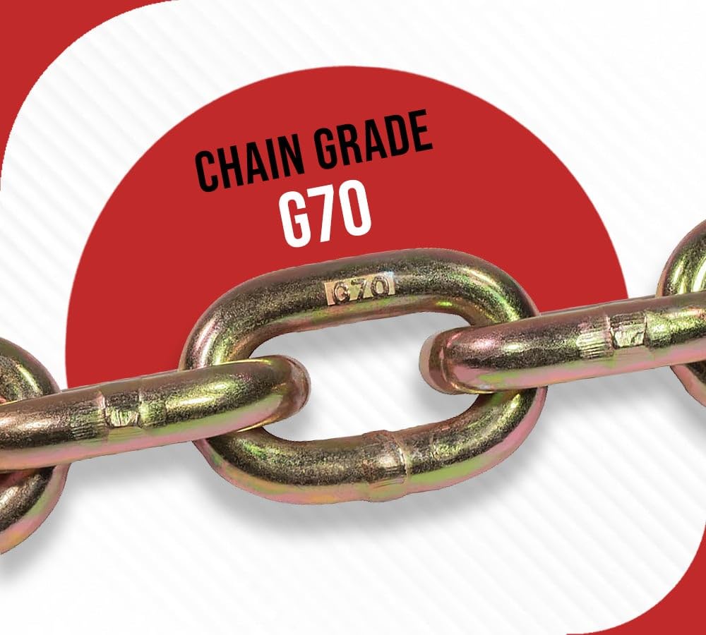 4 Pack 36 inch Grade 70 Trailer Safety Chain with Clevis Snap Hook G762035