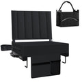 Black Padded Portable Folding Stadium Seat with Back Support and Cup Holder U101669