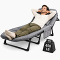 Folding Camping Cot with Mattress and Pillow, Grey W5708