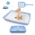 Cat Litter Box Set with Litter Scoop, Double Dish Cat Bowl, Mouse and Ball Toy M100660