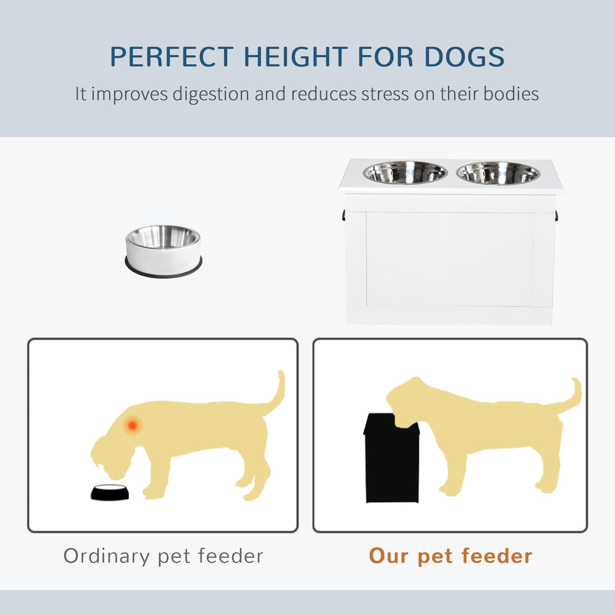 Raised Pet Feeding Storage Station D97236