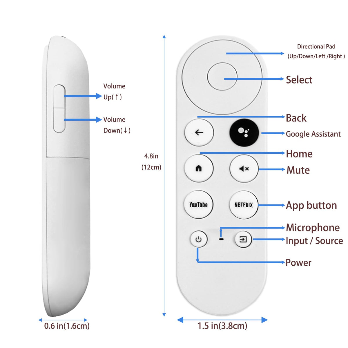 Replacement Voice Remote Control Compatible with Google Chromecast TV B23400