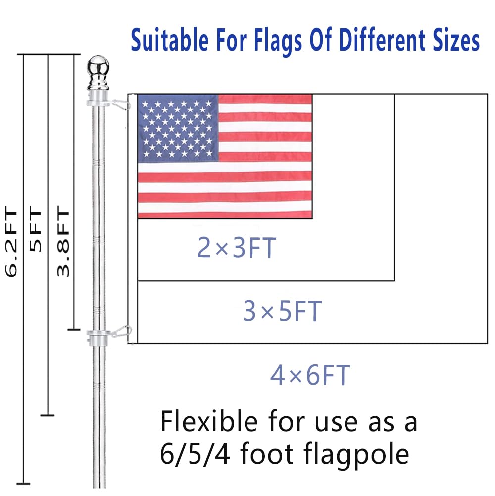 2 Pack 6 ft 1 inch Flag Poles G183776