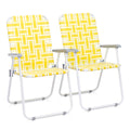 Folding Webbed Camping Chair Set of 2 Yellow L513391