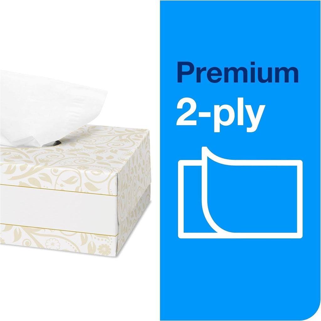 Natural Paper Hand Towel Roll and White 2-Ply Facial Tissue F94582