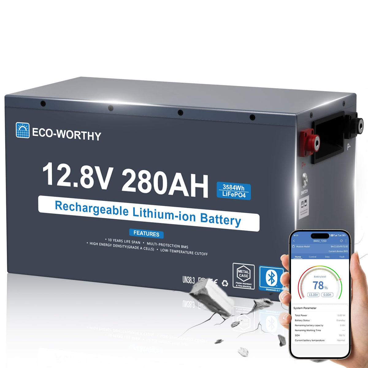 12V 280Ah LiFePO4 Lithium Battery O1305