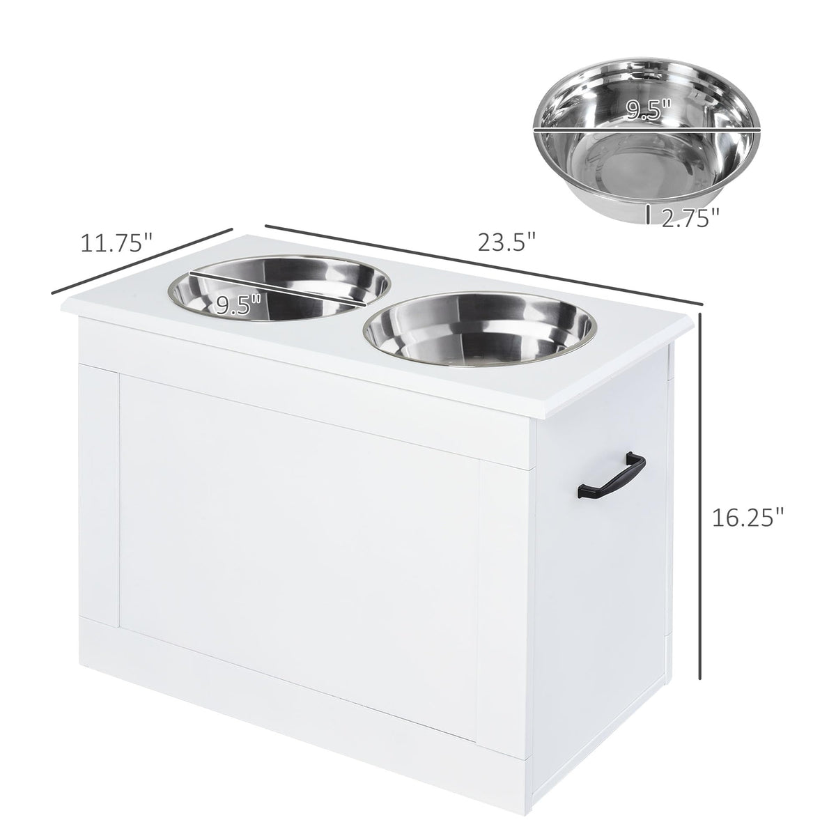 Raised Pet Feeding Storage Station D97236