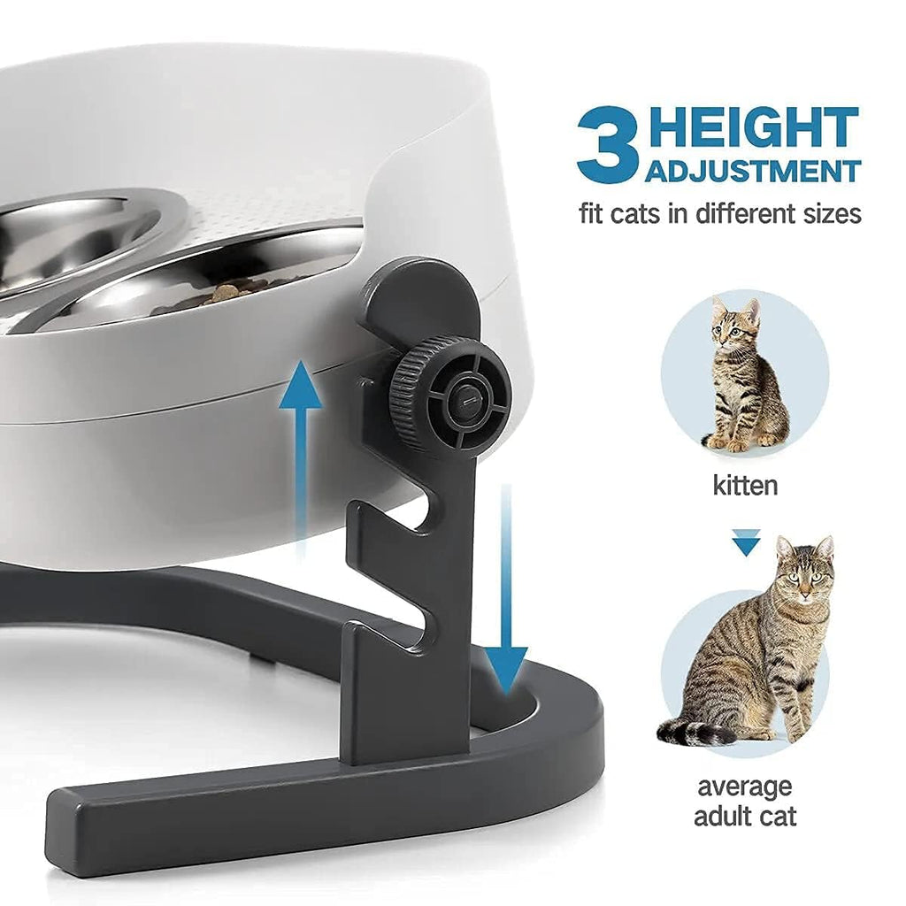 Height Adjustable Stainless Steel Cat Dog Bowls T32066