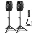 8 Inch Rechargeable Bluetooth PA System with Tripod Stands, Wired Mic K994