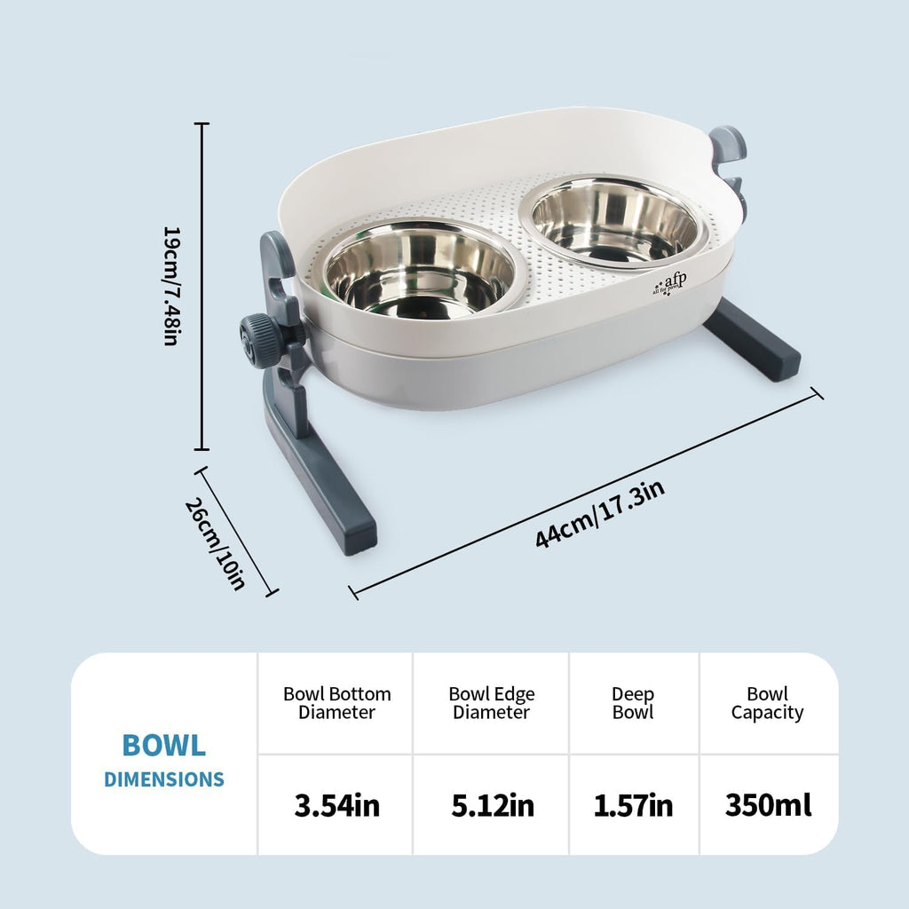 Height Adjustable Stainless Steel Cat Dog Bowls T32066
