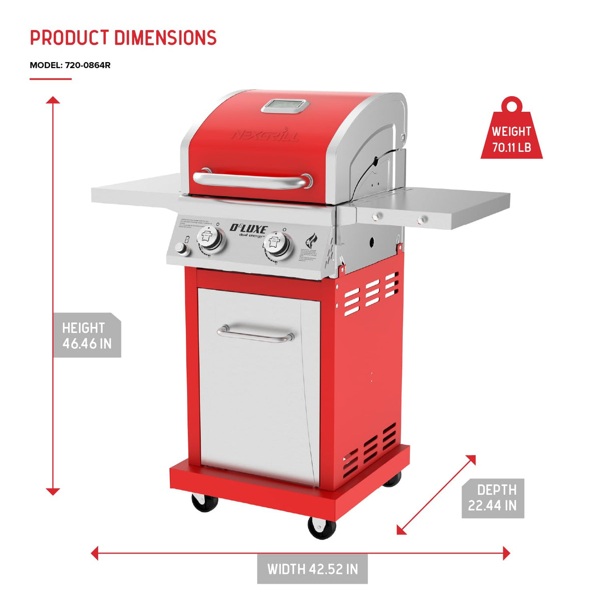 2 Burner Gas Grill with Foldable Shelves I6380