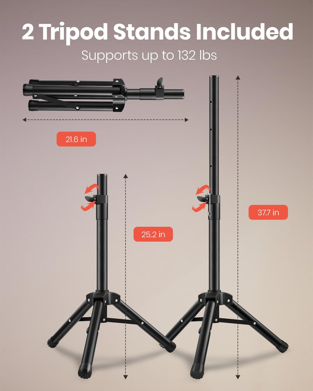 8 Inch Rechargeable Bluetooth PA System with Tripod Stands, Wired Mic K994