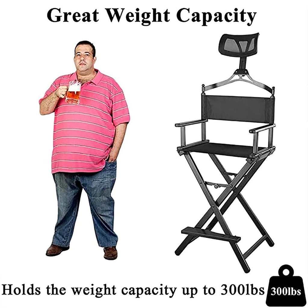 Portable Foldable Aluminum Director's Chair with Headrest M107349