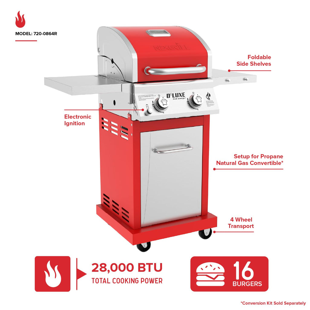 2 Burner Gas Grill with Foldable Shelves I6380