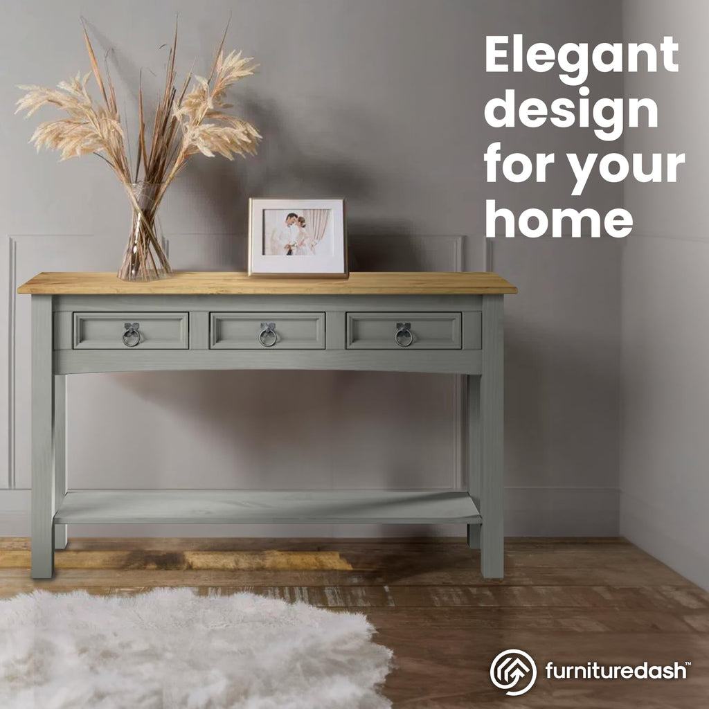 Solid Wood Console Table with 3 Drawers G698023