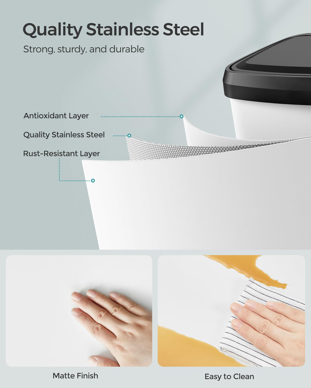 13 Gallon Stainless Steel Kitchen Trash Can X370864