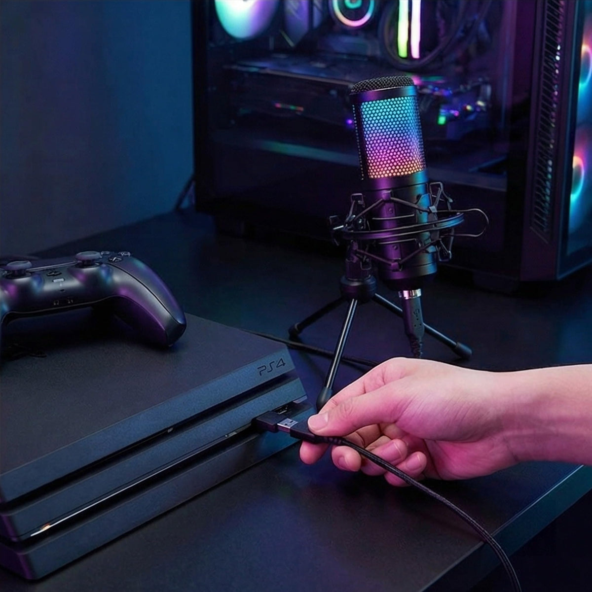 USB Condenser Gaming Mic with Shock Mount C980771