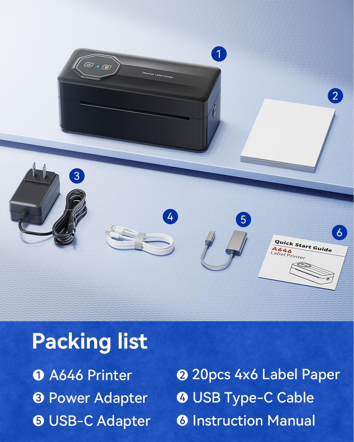 Bluetooth Thermal 4x6 Label Printer K232559