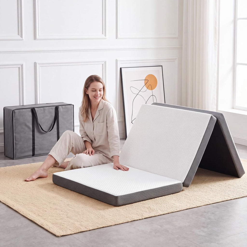 Twin Trifold Memory Foam Mattress with Washable Cover N827730