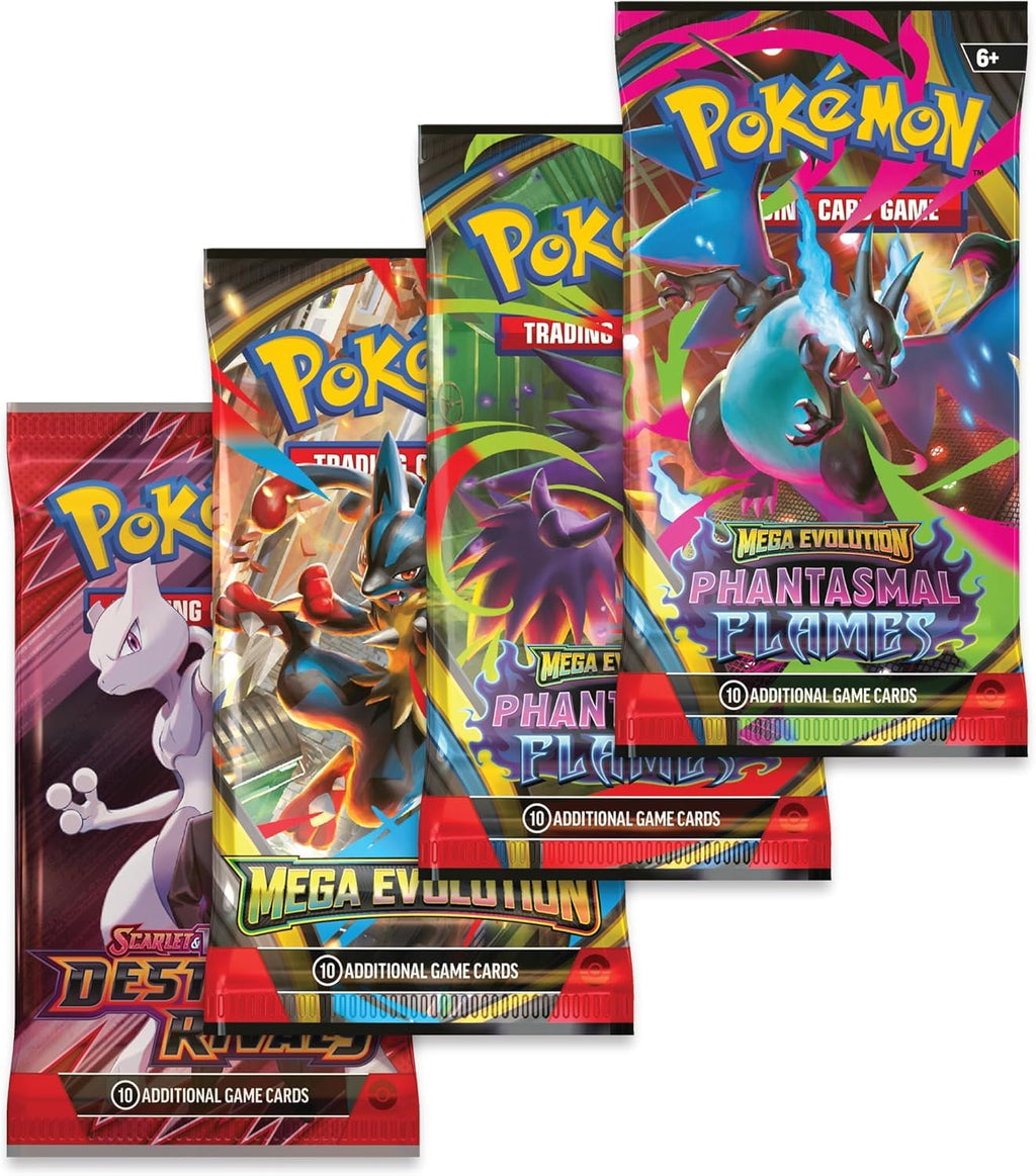 Pokémon TCG Mega Charizard ex Promo Card and Tin with 4 Packs H609