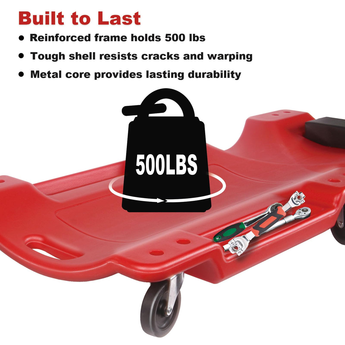 40 Inch Heavy Duty 500 lbs Rolling Car Creeper with Padded Headrest N276168