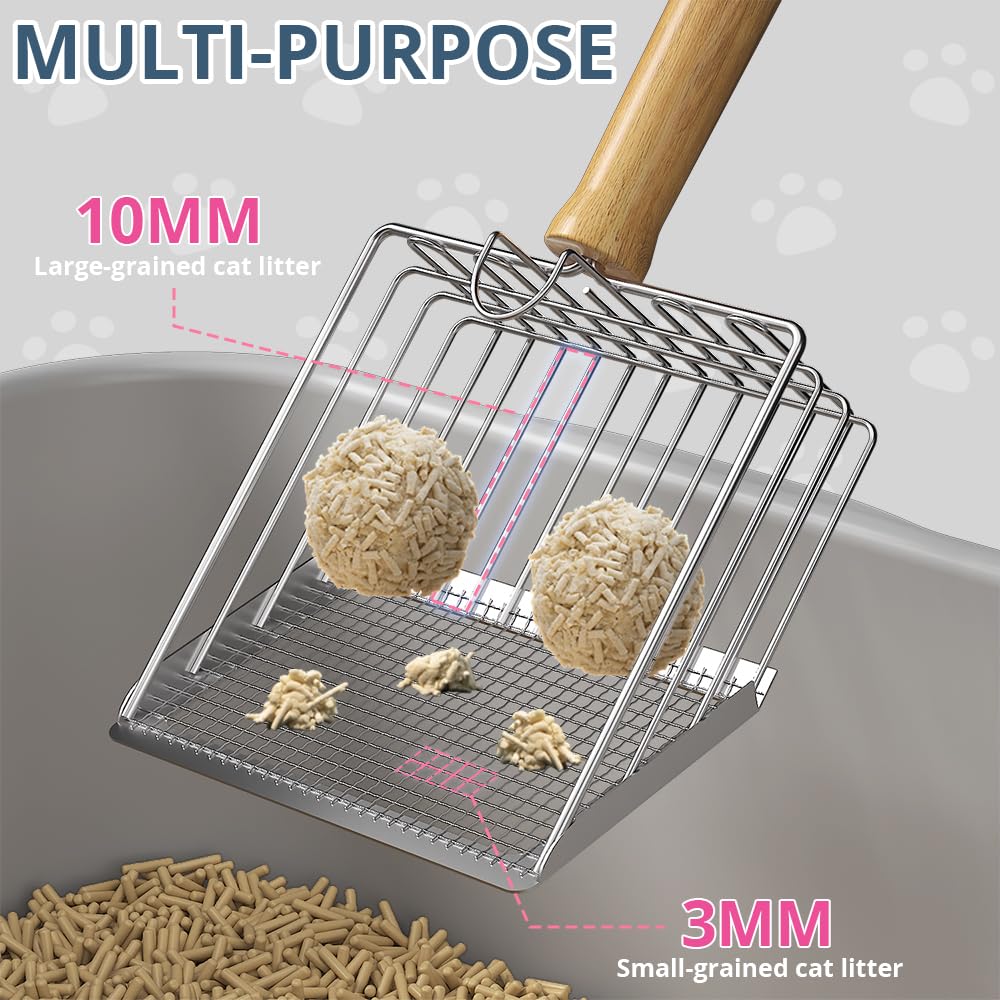 Metal Litter Scoop with Beech Wood Grip Q410