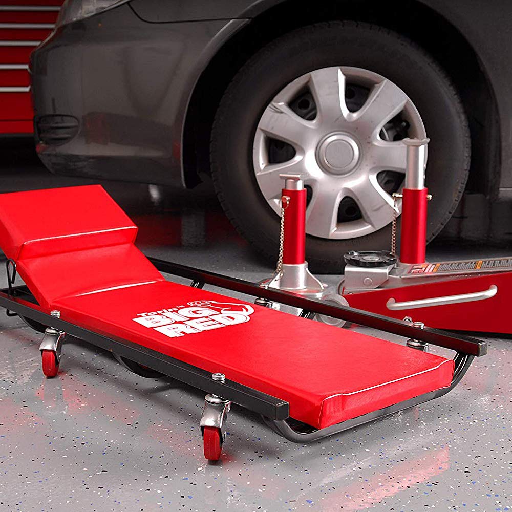 Rolling Garage Creeper with Adjustable Headrest and 6 Casters T5457