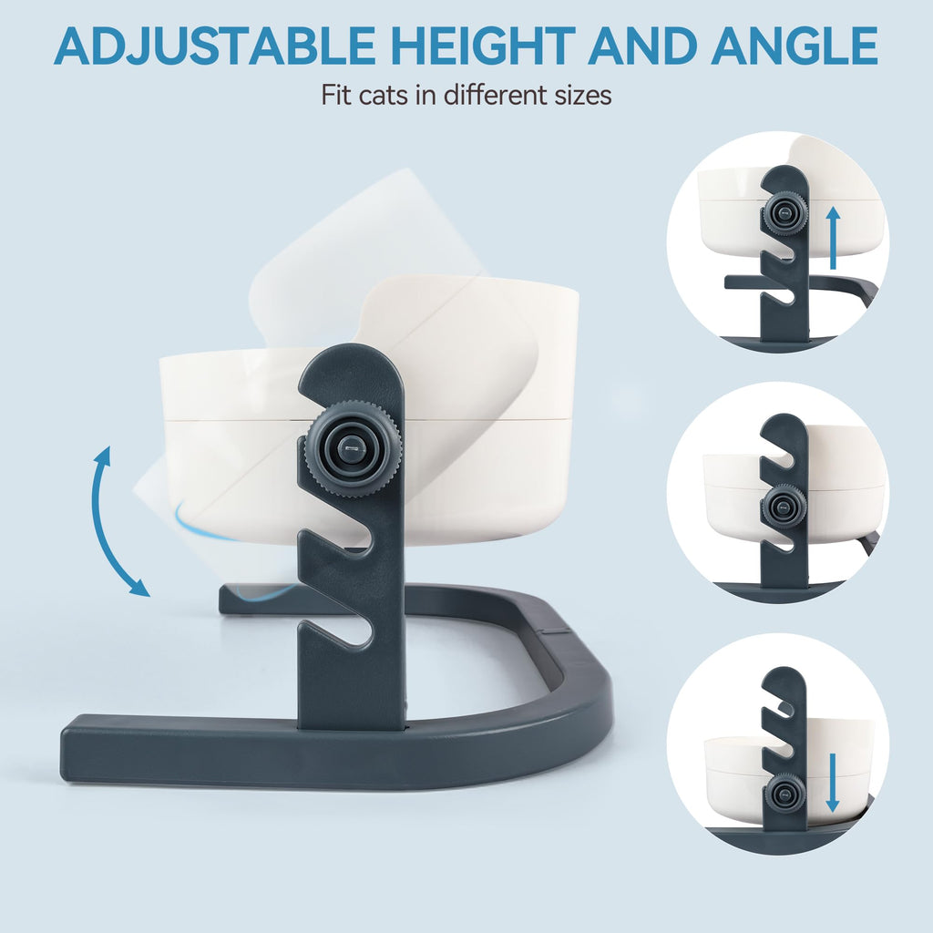 Height Adjustable Stainless Steel Cat Dog Bowls T32066