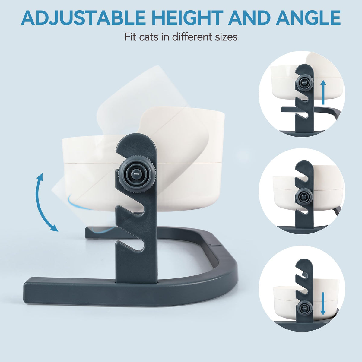 Height Adjustable Stainless Steel Cat Dog Bowls T32066