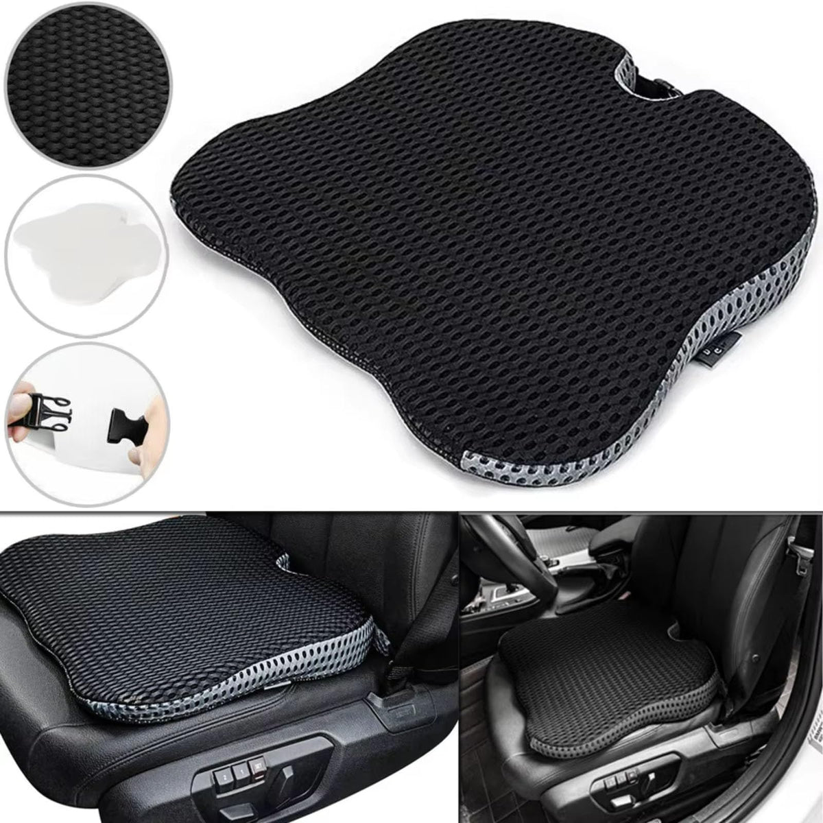 Black Memory Foam Car Seat Booster Cushion A608