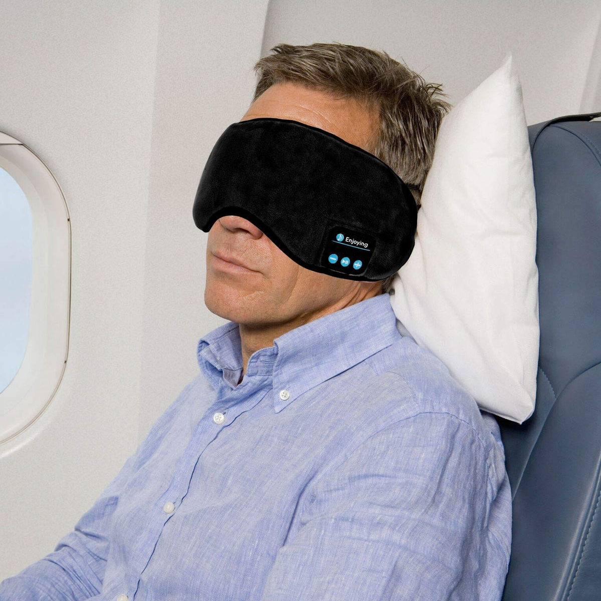 Bluetooth Sleep Headphones Eye Mask with Built-in Speakers Microphone V3899