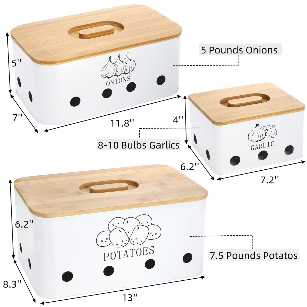 3 Pack Potato Onion Garlic Storage Set U874768