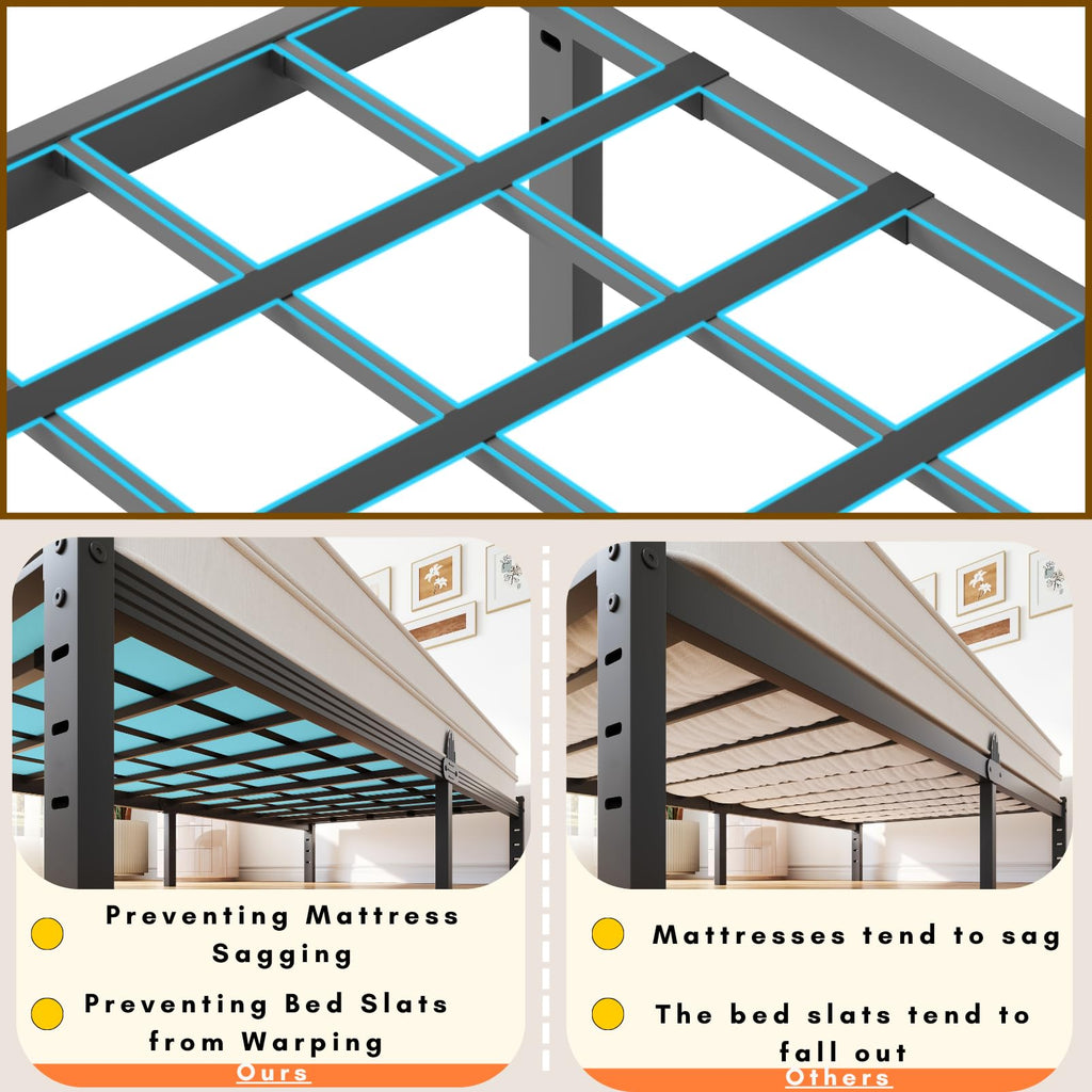 14 Inch Metal Platform Full Bed Frame with Storage R7509