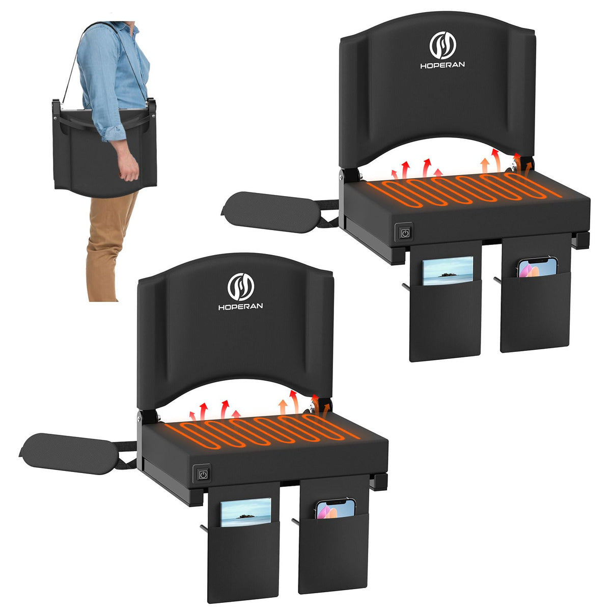 Heated Stadium Seats for Bleachers with Back Support A16256